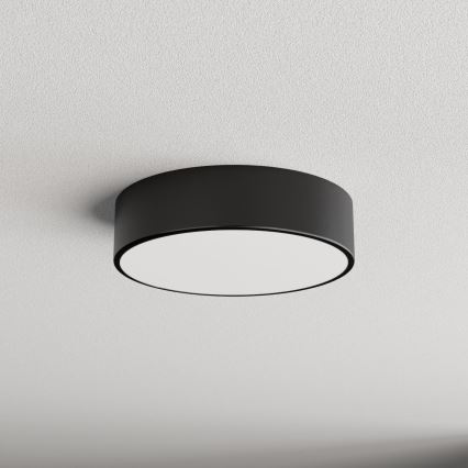 Kúpeľňové stropné svietidlo CLEO so snímačom, 2×E27, 24 W, 230 V, priemer 30 cm, čierne, IP54