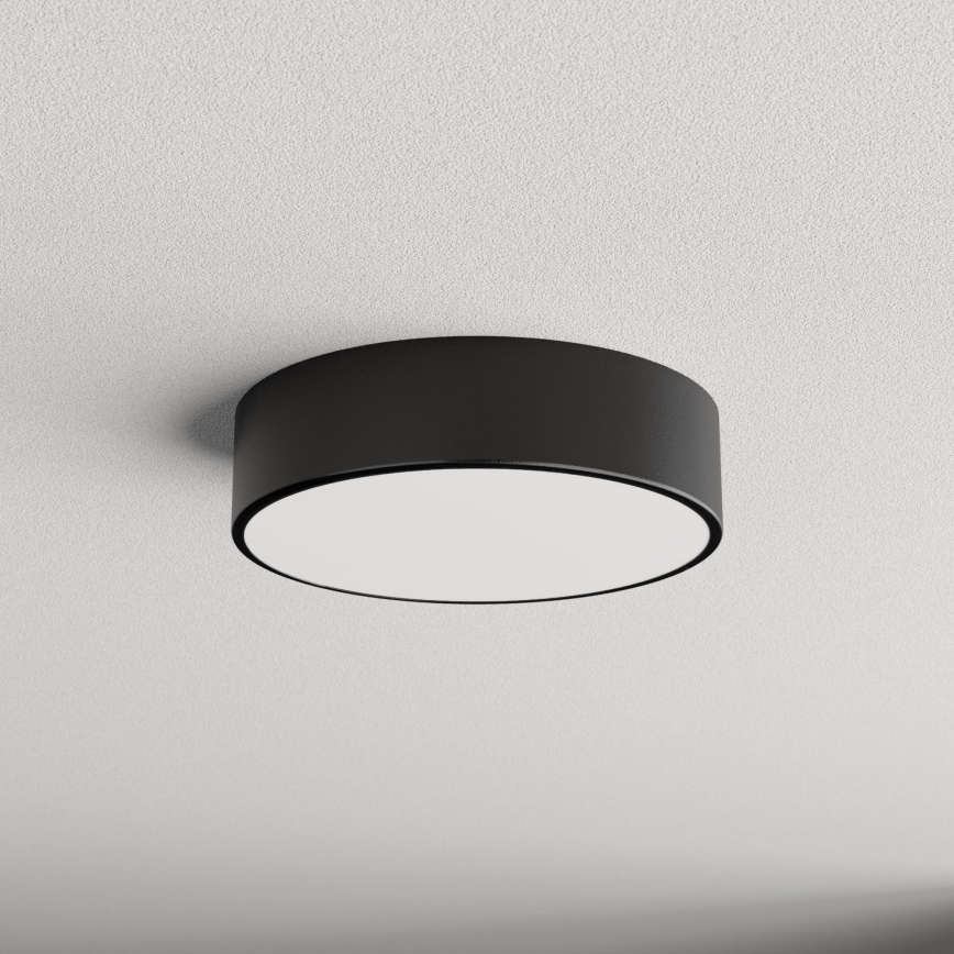 Kúpeľňové stropné svietidlo CLEO so snímačom, 2×E27, 24 W, 230 V, priemer 30 cm, čierne, IP54