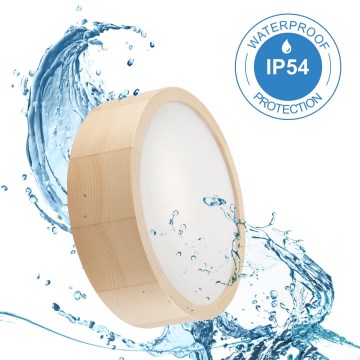 Kúpeľňové stropné svietidlo NATURAL 2xE27/15W/230V IP54 borovica ø 27 cm - FSC certifikované