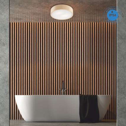 Kúpeľňové stropné svietidlo NATURAL 3xE27/15W/230V IP54 borovica ø 37 cm - FSC certifikované