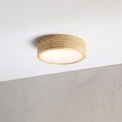 Kúpeľňové stropné svietidlo NATURAL MODERN 2xE27/15W/230V IP54 pr. 27,5 cm borovica