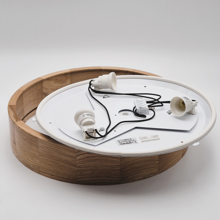 Kúpeľňové stropné svietidlo OAK 3xE27/15W/230V dub pr. 37 cm IP54