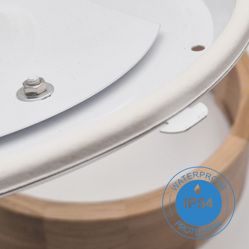 Kúpeľňové stropné svietidlo OAK 3xE27/15W/230V dub pr. 37 cm IP54