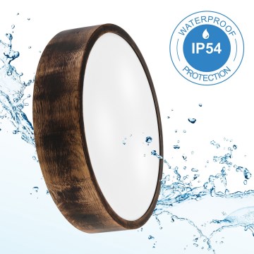 Kúpeľňové stropné svietidlo OAK SMOKY 3xE27/15W/230V IP54 ø 37,5 cm dub/hnedá