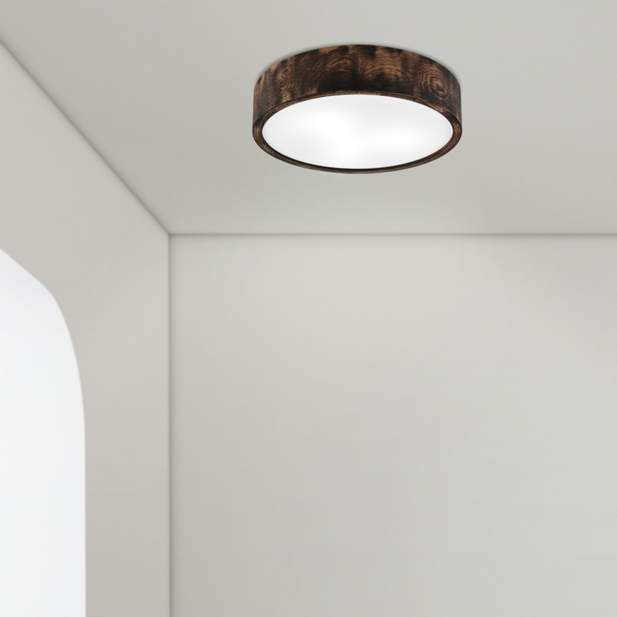 Kúpeľňové stropné svietidlo OAK SMOKY 3xE27/15W/230V IP54 ø 37,5 cm dub/hnedá