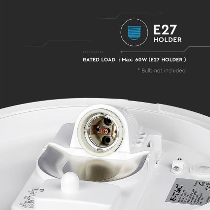 Kúpeľňové stropné svietidlo so senzorom 1xE27/60W/230V IP44 ø 29,6 cm