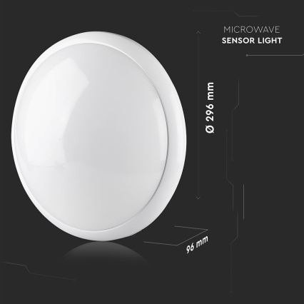 Kúpeľňové stropné svietidlo so senzorom 1xE27/60W/230V IP44 ø 29,6 cm