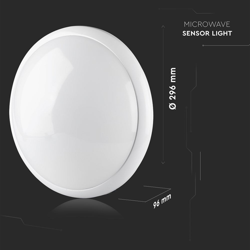 Kúpeľňové stropné svietidlo so senzorom 1xE27/60W/230V IP44 ø 29,6 cm