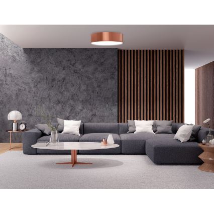 Kúpeľňové stropné svietidlo so snímačom CLEO 3xE27/24W/230V pr. 40 cm medené IP54