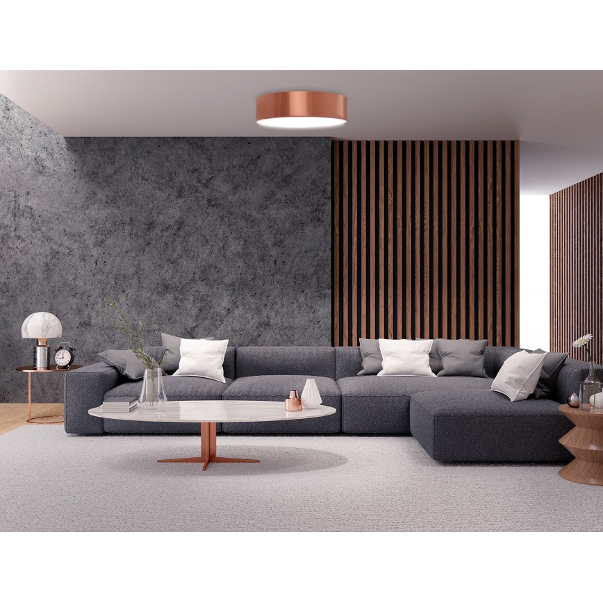 Kúpeľňové stropné svietidlo so snímačom CLEO 3xE27/24W/230V pr. 40 cm medené IP54