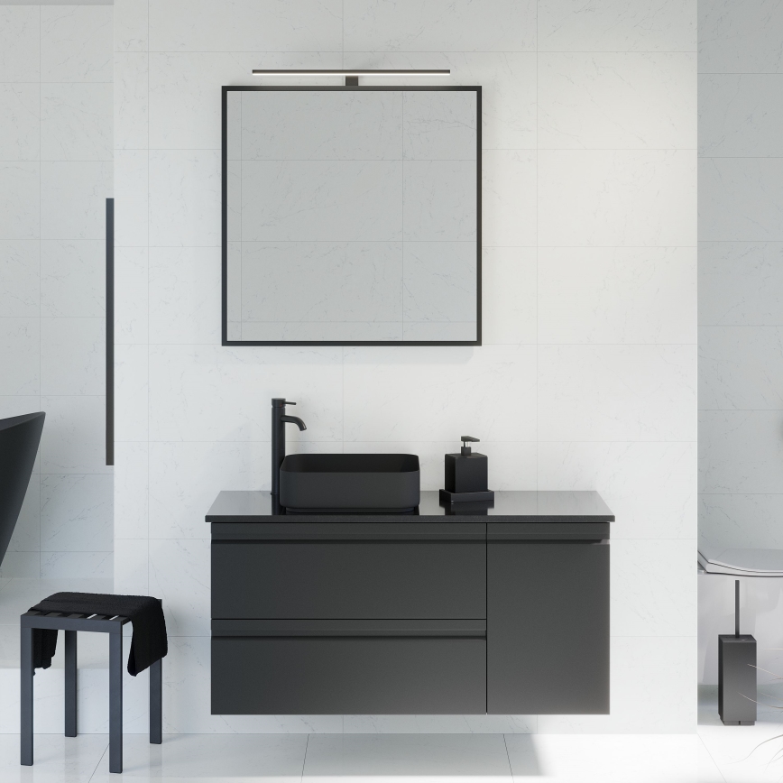 Kúpeľňové zrkadlo BORGSTED 80x80 cm čierne