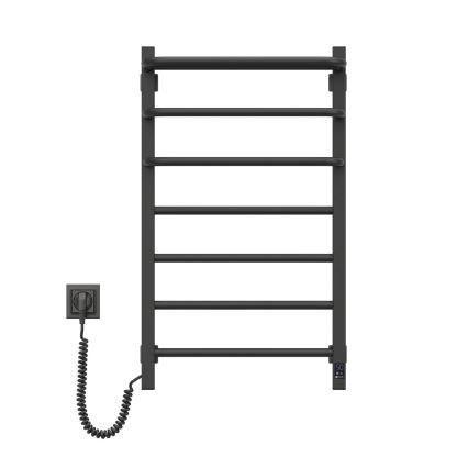 Kúpeľňový elektrický radiátor s termostatom FORTIS 350W/230V 80,6 cm IP44 čierny, ľavý