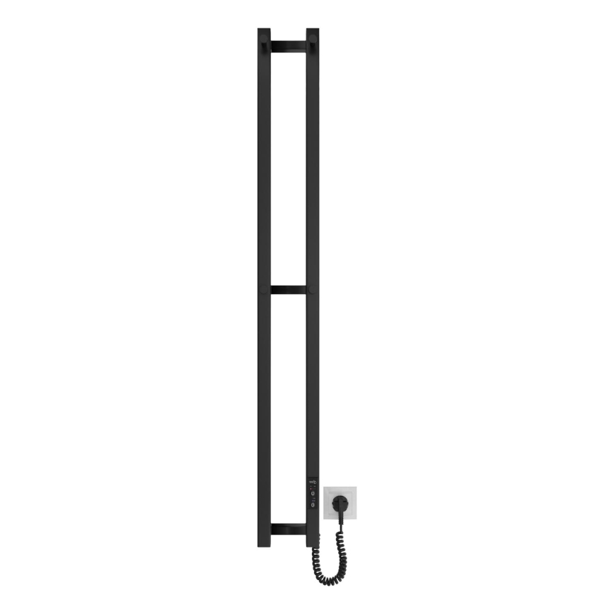 Kúpeľňový radiátor HF SLIM 80W/230V 117x14 cm čierna hranatý