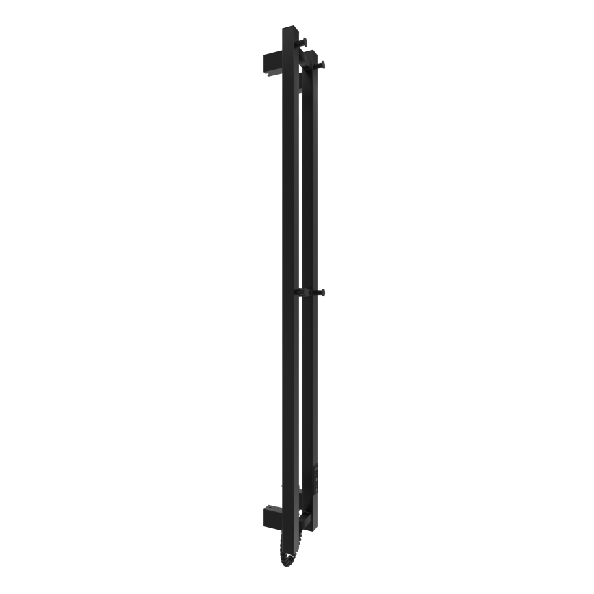 Kúpeľňový radiátor HF SLIM 80W/230V 117x14 cm čierna hranatý