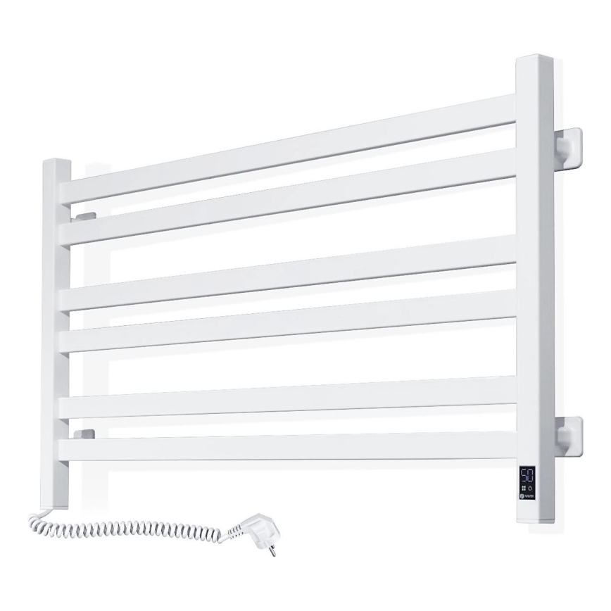 Kúpeľňový rebríkový radiátor AVANGARD s termostatom 300W/230V 50,6 cm IP44, biely, ľavý, hranatý