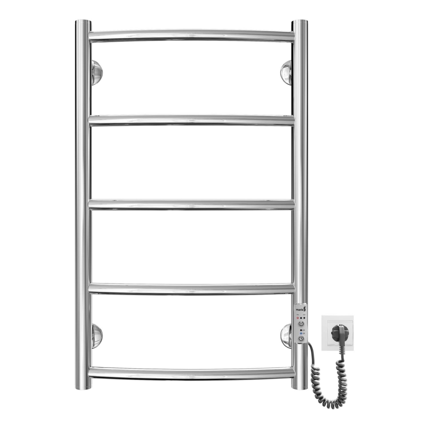 Kúpeľňový rebríkový radiátor CLASSIC 60W/230V 66x43 cm nerez/lesklý chróm pravá