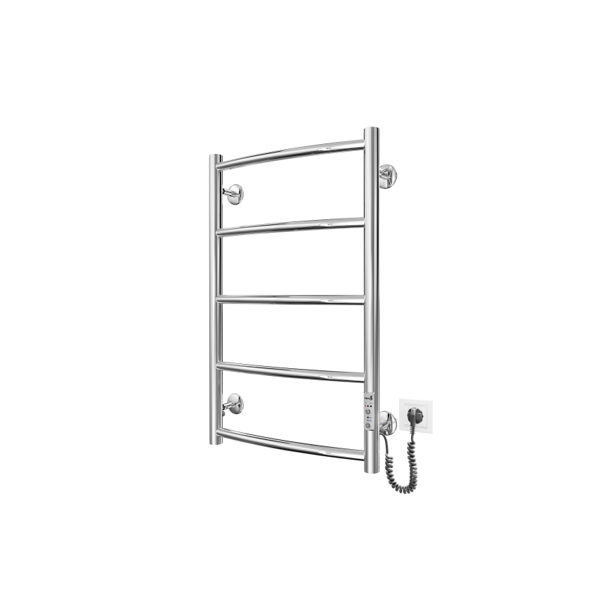 Kúpeľňový rebríkový radiátor CLASSIC 60W/230V 66x43 cm nerez/lesklý chróm pravá