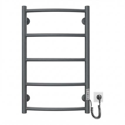 Kúpeľňový rebríkový radiátor CLASSIC 65W/230V 65x43 cm nerez/antracit pravý