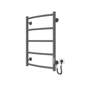 Kúpeľňový rebríkový radiátor CLASSIC 65W/230V 66x42 cm nerez/antracit pravý