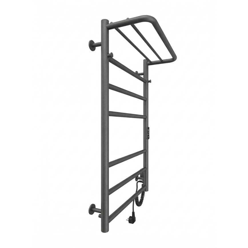 Kúpeľňový rebríkový radiátor HOME 95W/230V 77x53 cm nerez/antracit pravý