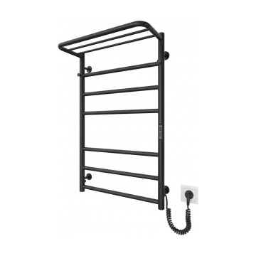 Kúpeľňový rebríkový radiátor HOME 95W/230V 77x53 cm nerez/čierny pravý