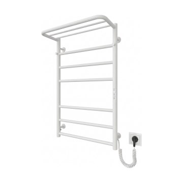 Kúpeľňový rebríkový radiátor HOME 95W/230V 77x53 cm nerezový/biely pravý