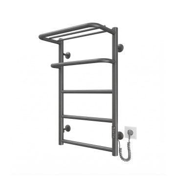 Kúpeľňový rebríkový radiátor HOTEL 75W/230V 66x42 cm nerez/antracit pravý