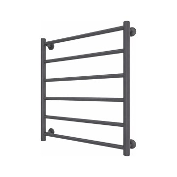 Kúpeľňový rebríkový radiátor INOX FLAT, 122 W / 230 V, 57 × 53 cm, nerezová oceľ/antracit