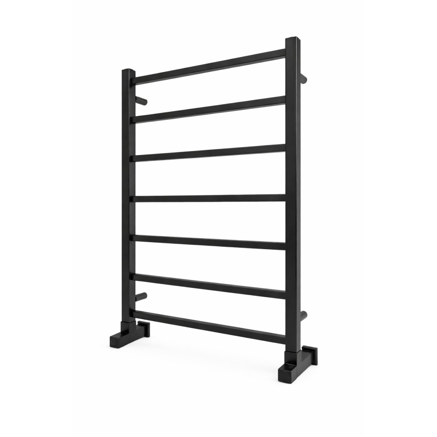 Kúpeľňový rebríkový radiátor INOX TOKIO 161W/230V 77x53 cm nerez/čierna