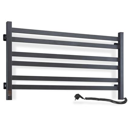 Kúpeľňový rebríkový radiátor s termostatom AVANGARD 316W/230V 50,6 cm IP44 čierny pravostranný hranatý