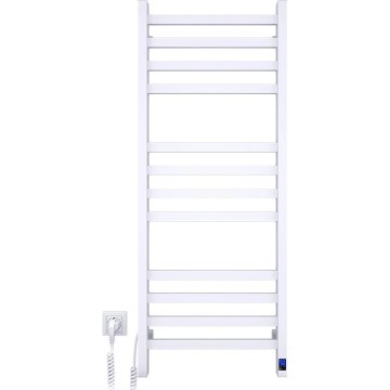 Kúpeľňový rebríkový radiátor s termostatom AVANGARD 459W/230V 120,6 cm IP44, biely, ľavý, hranatý