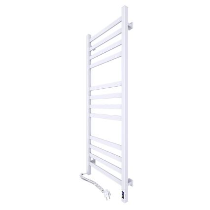 Kúpeľňový rebríkový radiátor s termostatom AVANGARD 459W/230V 120,6 cm IP44, biely, ľavý, hranatý