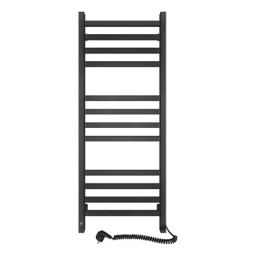 Kúpeľňový rebríkový radiátor s termostatom AVANGARD 459W/230V 120,6 cm IP44 čierny pravostranný hranatý