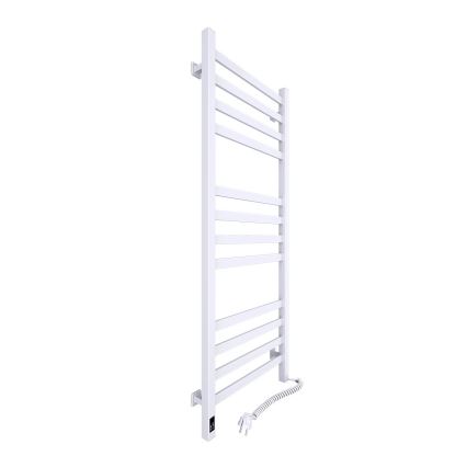 Kúpeľňový rebríkový radiátor s termostatom AVANGARD 459 W/230 V 120,6 cm IP44 biely pravý hranatý