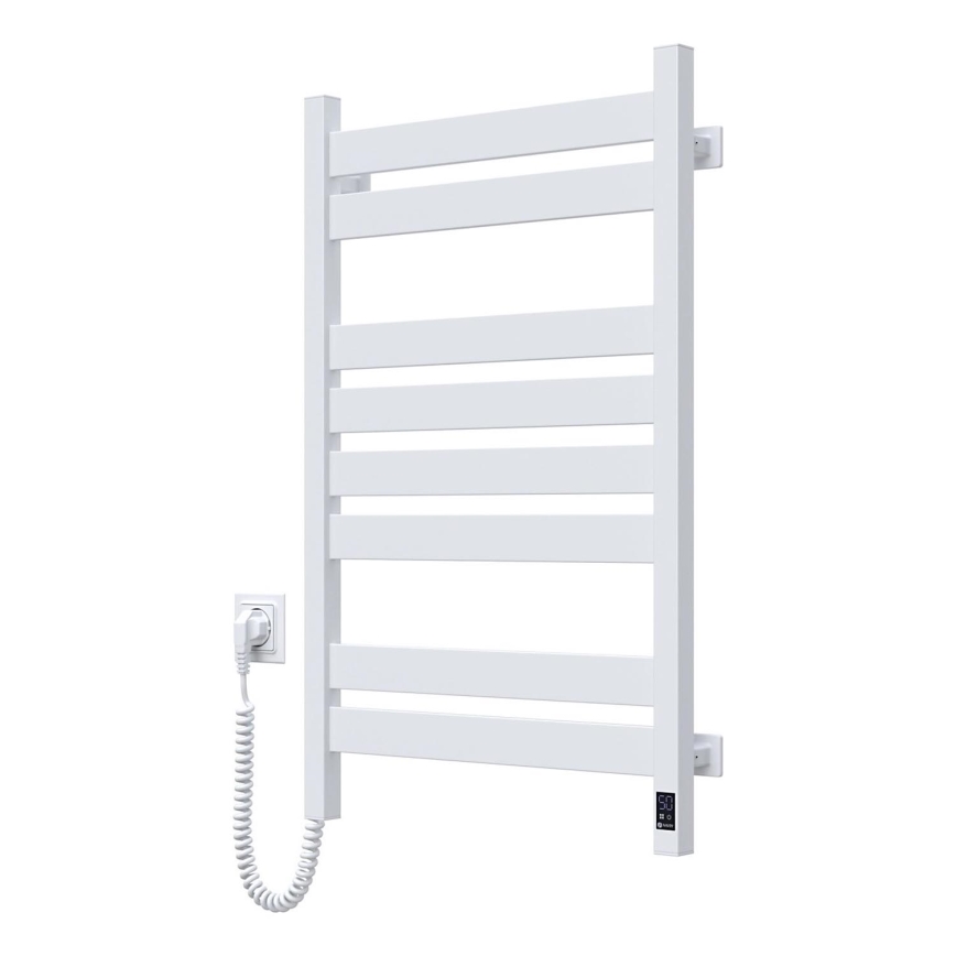 Kúpeľňový rebríkový radiátor s termostatom LARGO 432 W/230 V 80,6 cm IP44 biely ľavý hranatý