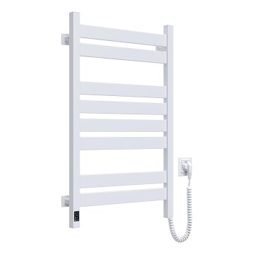 Kúpeľňový rebríkový radiátor s termostatom LARGO 432W/230V 80,6 cm IP44 biely pravostranný hranatý
