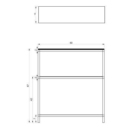 Kúpeľňový regál 67x60 cm čierna
