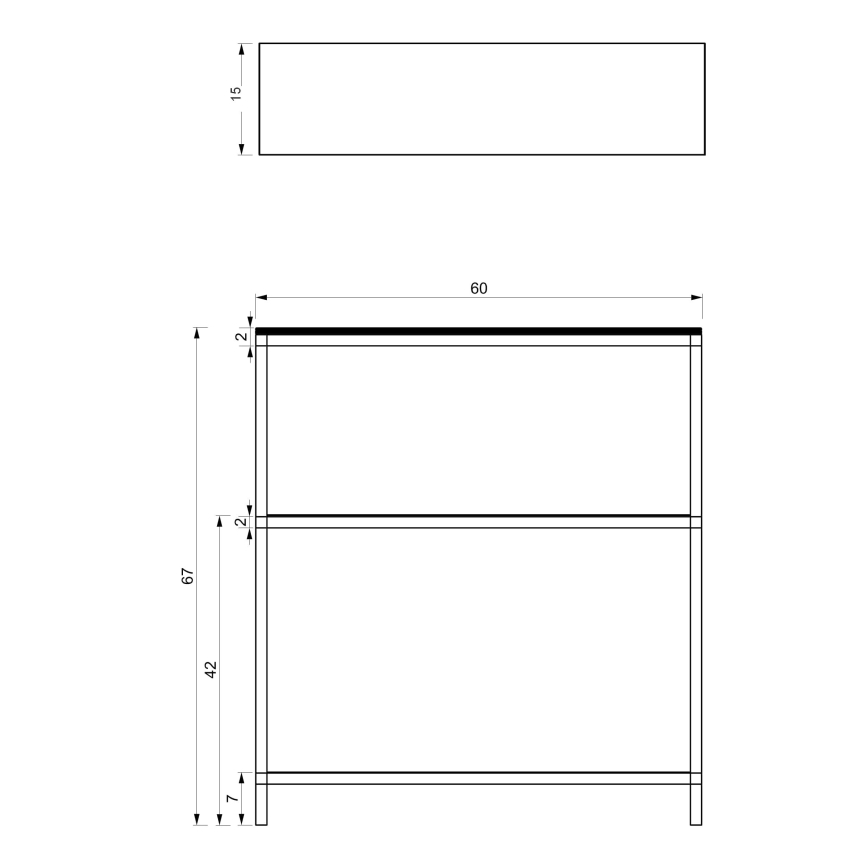 Kúpeľňový regál 67x60 cm čierna