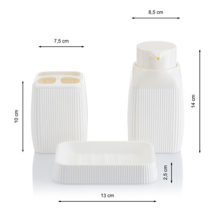 Kúpeľňový set CRYSTAL 5 ks biela