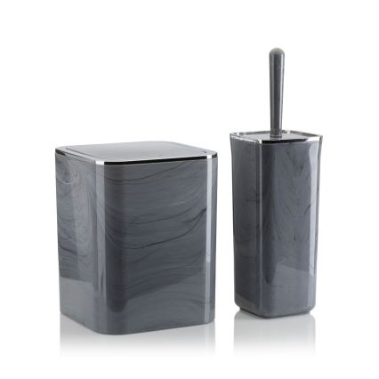 Kúpeľňový set GRIS 5 ks šedá/lesklý chróm