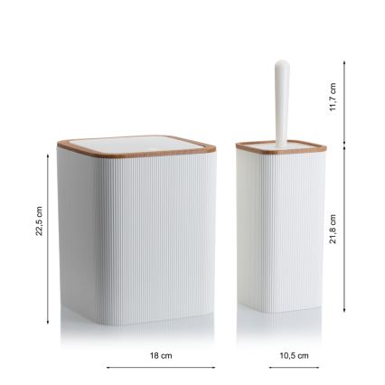 Kúpeľňový set ZOYA 5 ks biela/hnedá