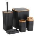 Kúpeľňový set ZOYA 5 ks čierna/hnedá