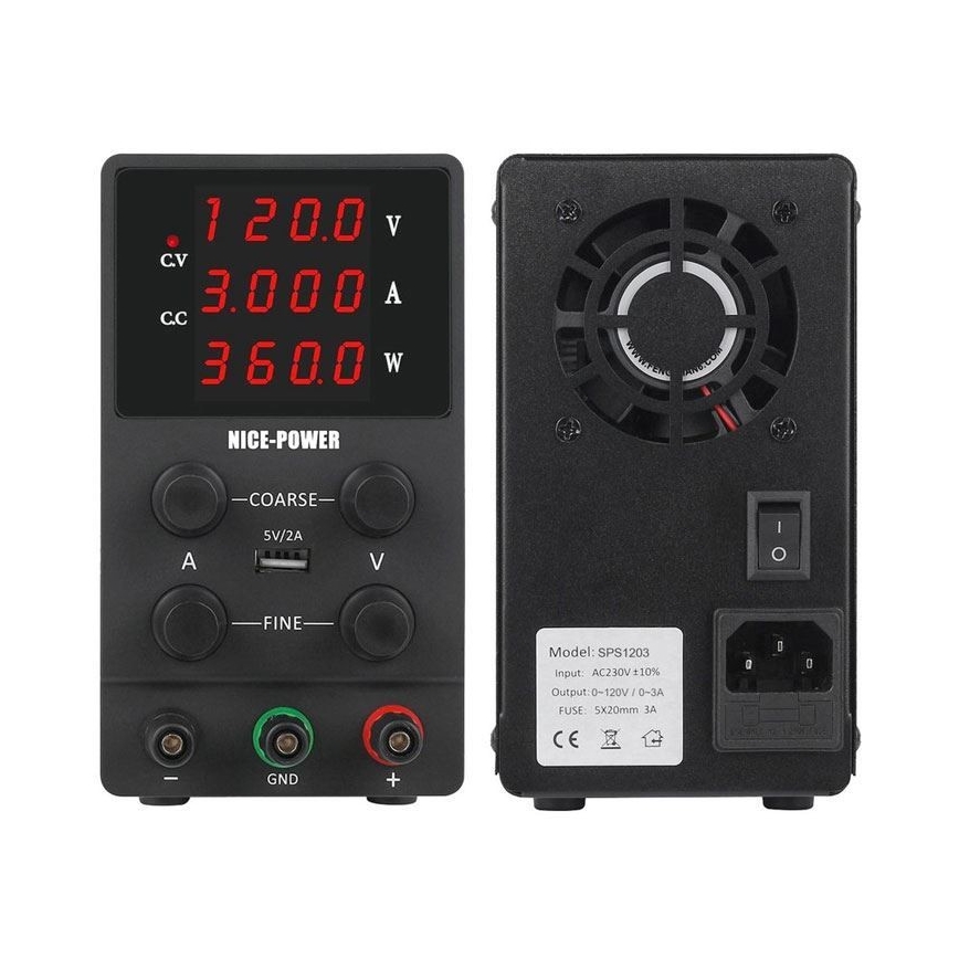 Laboratórny zdroj 0-120V/0-3A