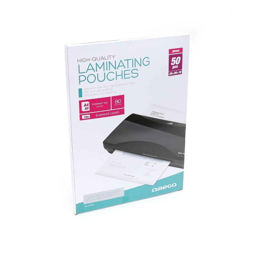 Laminovacia fólia A4 20 ks + A5 20 ks + vizitka 10 ks