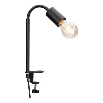 Lampa s klipom 1xE27/10W/230V čierna