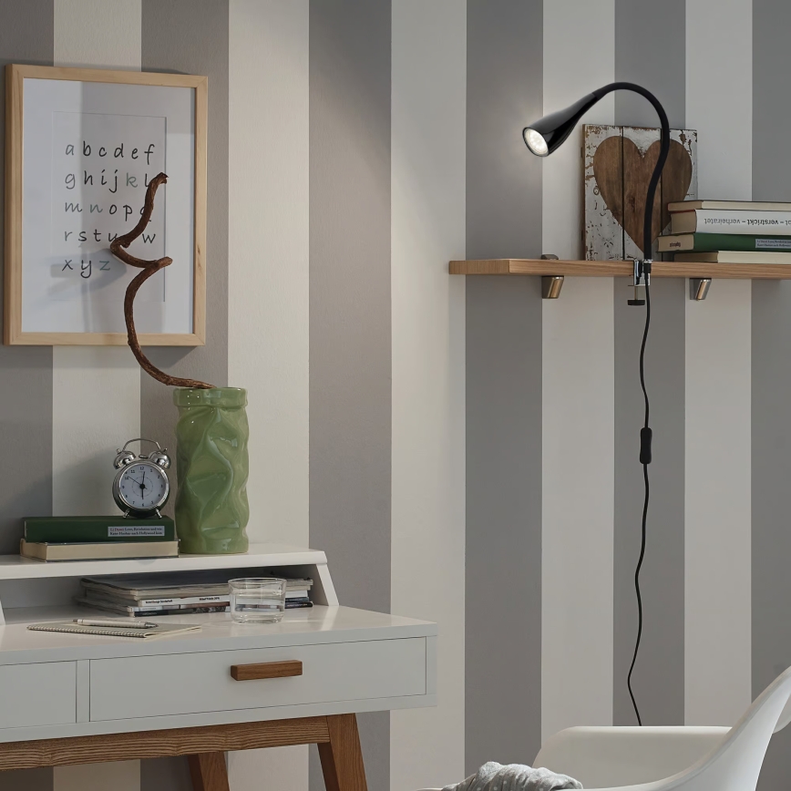 Lampa s klipom 1xGU10/3W/230V čierna