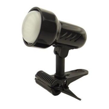 Lampa s klipom KD 1xE27/24W/230V čierna