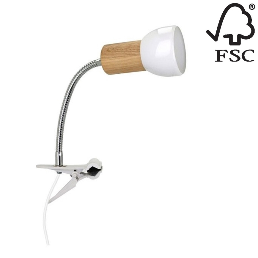 Lampa s klipom SVENDA 1xE27/60W/230V dub – FSC certifikované