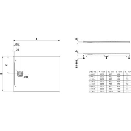 LAUFEN H2109580000001 - Obdĺžniková sprchová vanička PRO 120x90 cm marbond/biela