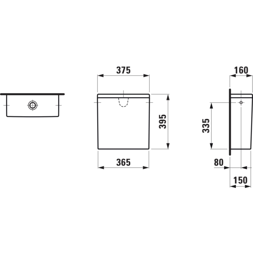 LAUFEN H8299520009721 - Splachovacia nádržka PRO bočný prívod keramika/biela